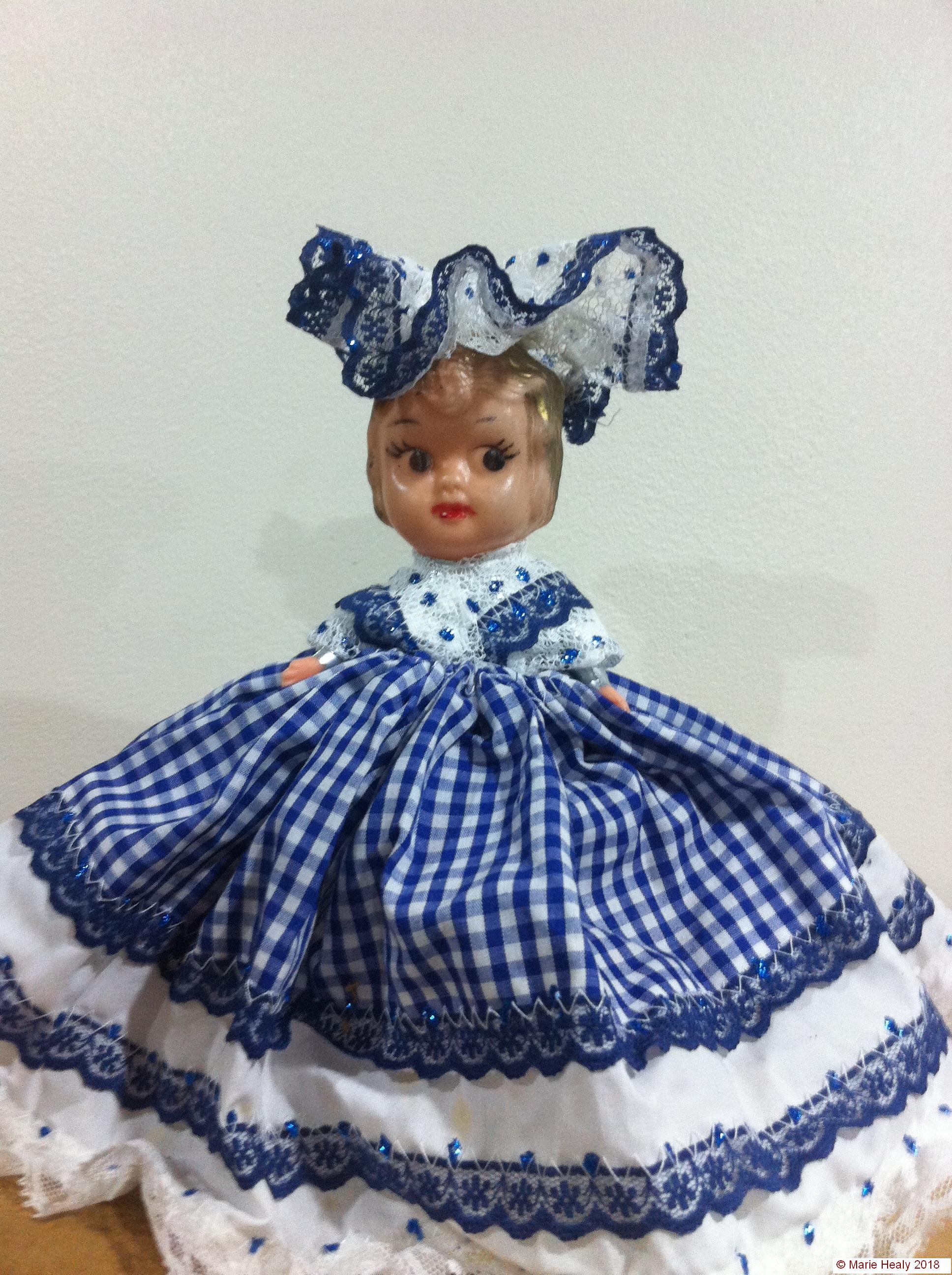 Kewpie Doll in Blue Gingham